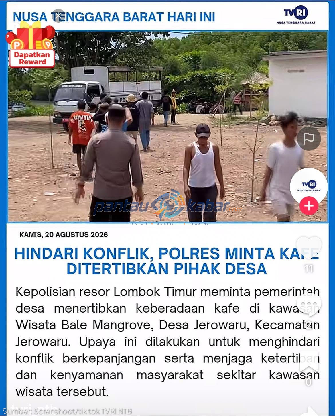 Pengelola Bale Mangrove Bantah Berita TVRI NTB: Kondisi Aman, Tidak Ada Konflik dan Penertiban Pengelola Bale Mangrove Bantah Berita TVRI NTB: Kondisi Aman, Tidak Ada Konflik dan Penertiban