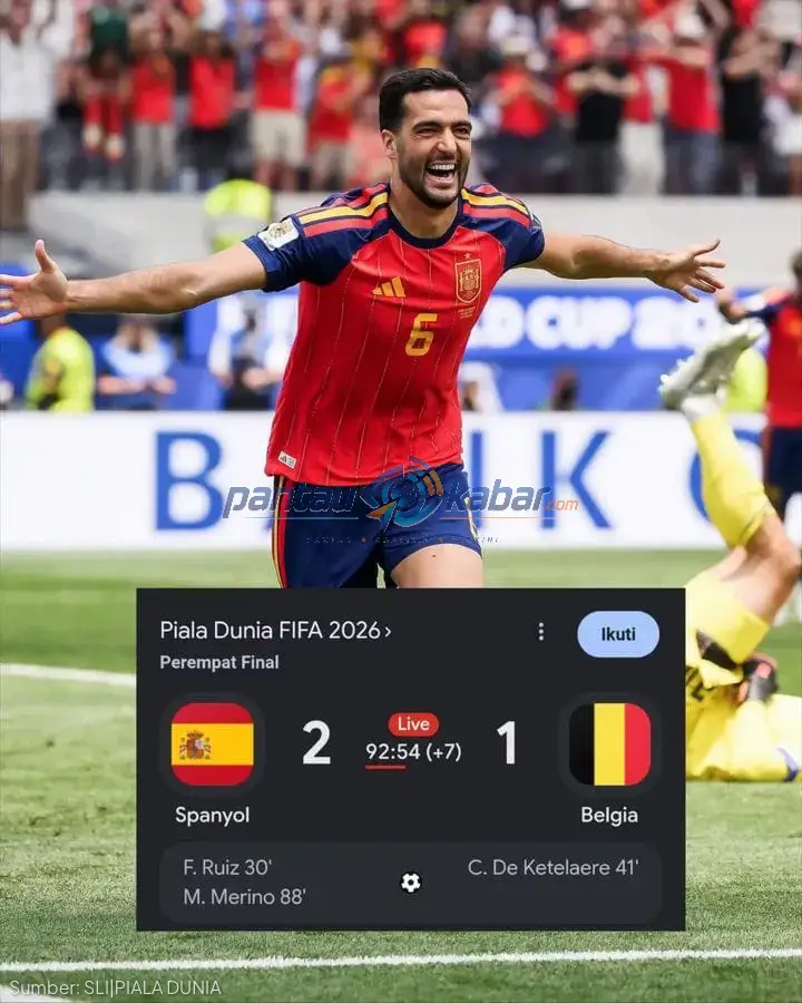 Spanyol Singkirkan Belgia 2-1, Laju ke Semi Final Piala Dunia 2026 Spanyol Singkirkan Belgia 2-1, Laju ke Semi Final Piala Dunia 2026